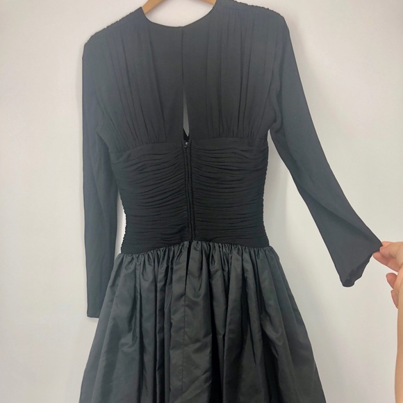 ✨ Stunning Retro Vintage 80s Prom Party Dress Long Sleeve Kevin Hall Couture - Picture 3 of 10